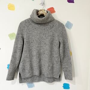 S Madewell Gray Cowl Neck Cable Sweater Oversized
